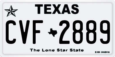 TX license plate CVF2889
