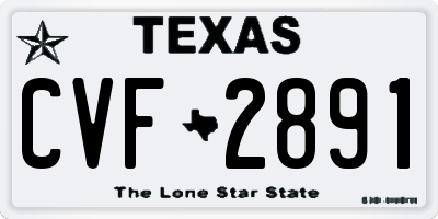 TX license plate CVF2891