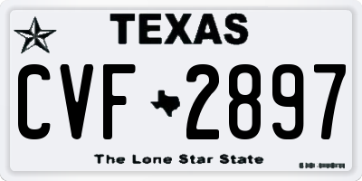 TX license plate CVF2897
