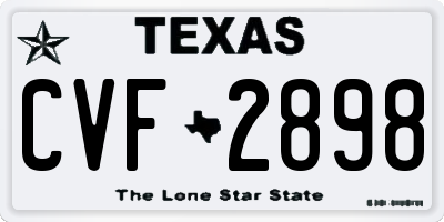 TX license plate CVF2898