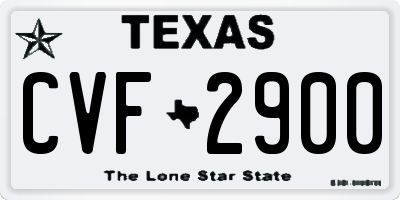 TX license plate CVF2900