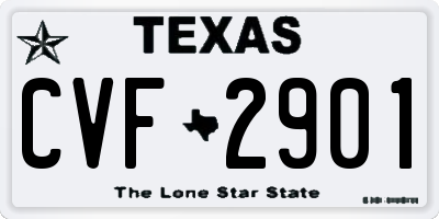 TX license plate CVF2901
