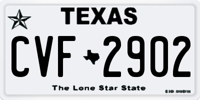 TX license plate CVF2902