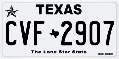TX license plate CVF2907