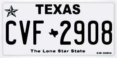 TX license plate CVF2908