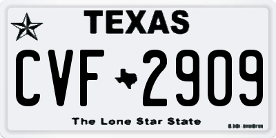 TX license plate CVF2909