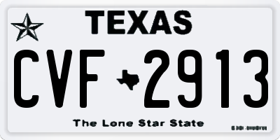 TX license plate CVF2913