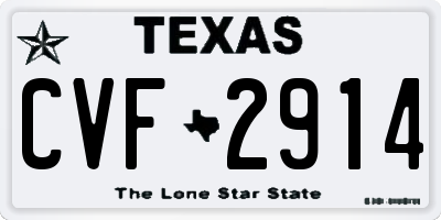 TX license plate CVF2914