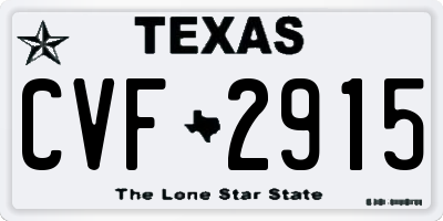 TX license plate CVF2915
