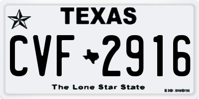 TX license plate CVF2916