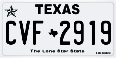 TX license plate CVF2919