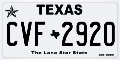 TX license plate CVF2920