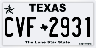 TX license plate CVF2931