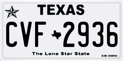 TX license plate CVF2936