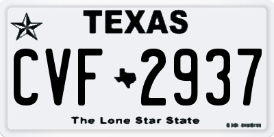 TX license plate CVF2937