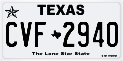 TX license plate CVF2940