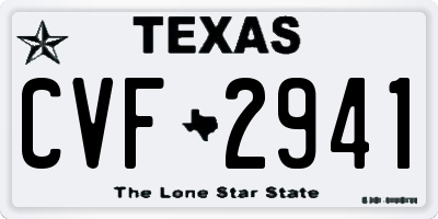 TX license plate CVF2941