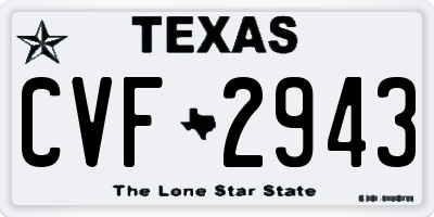 TX license plate CVF2943