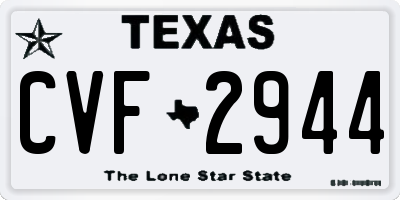 TX license plate CVF2944
