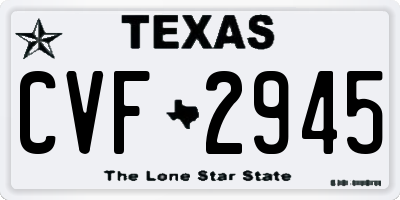TX license plate CVF2945