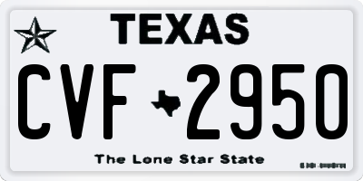 TX license plate CVF2950