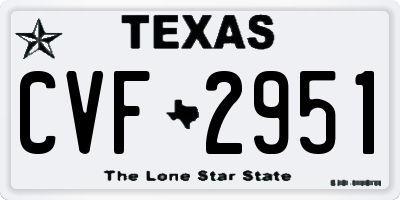 TX license plate CVF2951