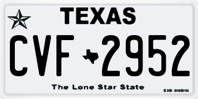 TX license plate CVF2952