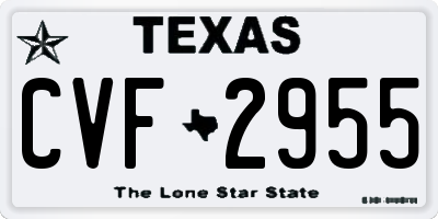 TX license plate CVF2955