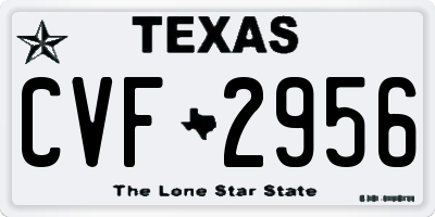 TX license plate CVF2956