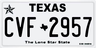 TX license plate CVF2957