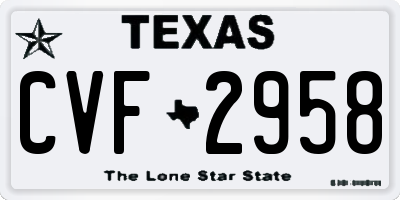 TX license plate CVF2958