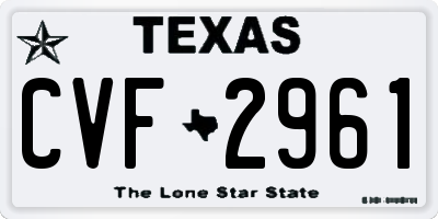 TX license plate CVF2961