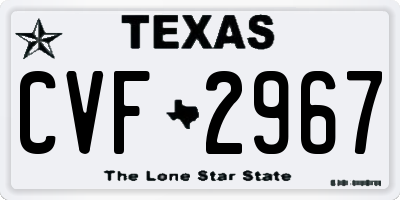 TX license plate CVF2967