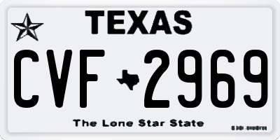TX license plate CVF2969