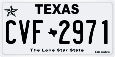 TX license plate CVF2971