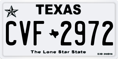 TX license plate CVF2972