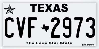 TX license plate CVF2973