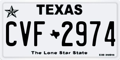 TX license plate CVF2974