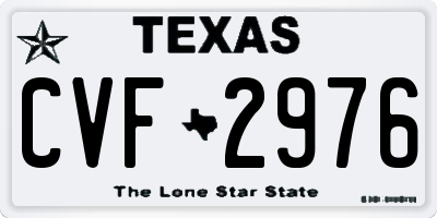 TX license plate CVF2976