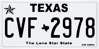TX license plate CVF2978