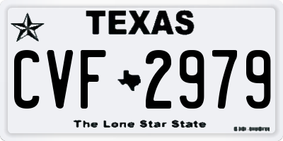 TX license plate CVF2979