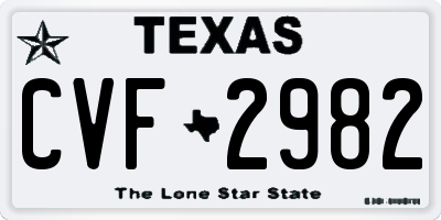 TX license plate CVF2982