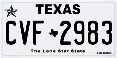 TX license plate CVF2983