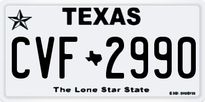 TX license plate CVF2990