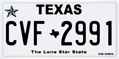 TX license plate CVF2991