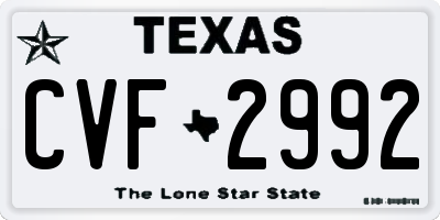 TX license plate CVF2992