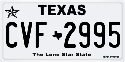 TX license plate CVF2995