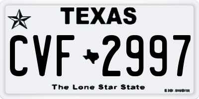 TX license plate CVF2997