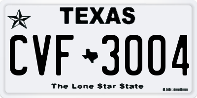 TX license plate CVF3004