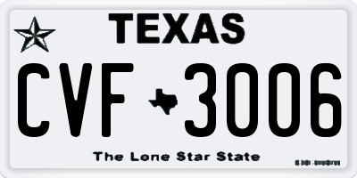 TX license plate CVF3006